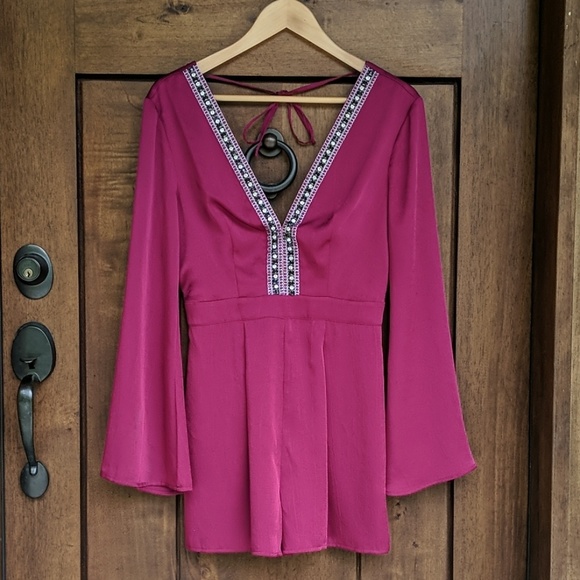 bebe Dresses & Skirts - Bebe dark Fuchsia Romper